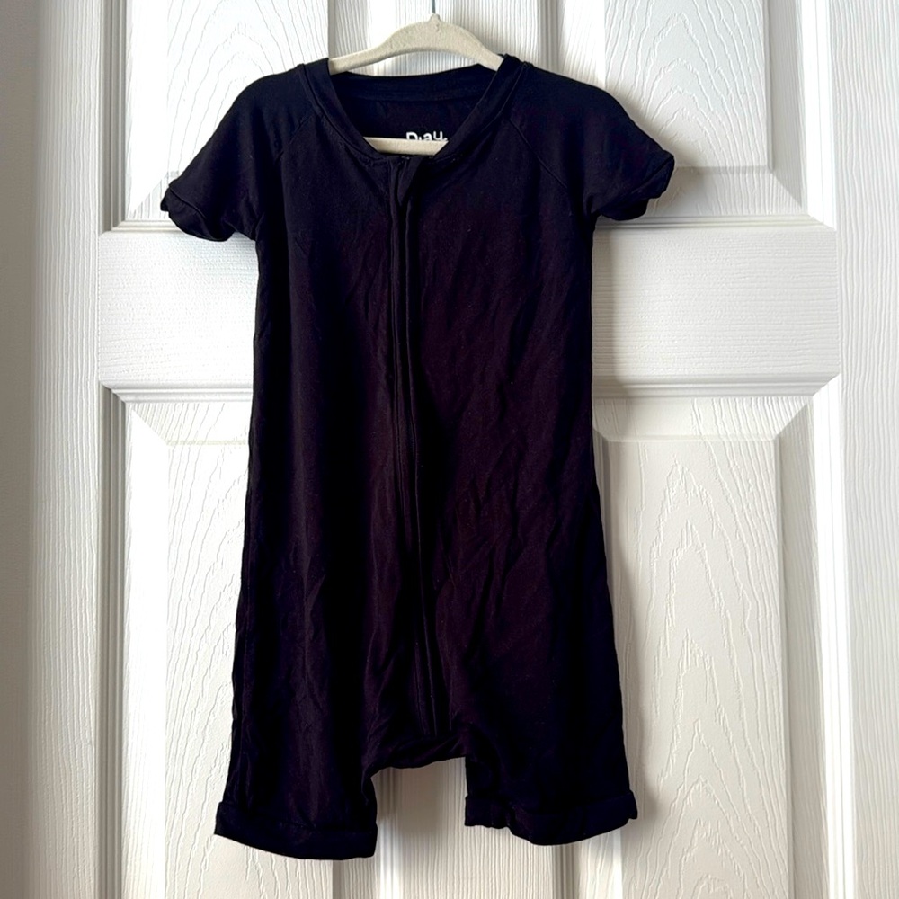 Little Sleepies Play Black Shorty Romper